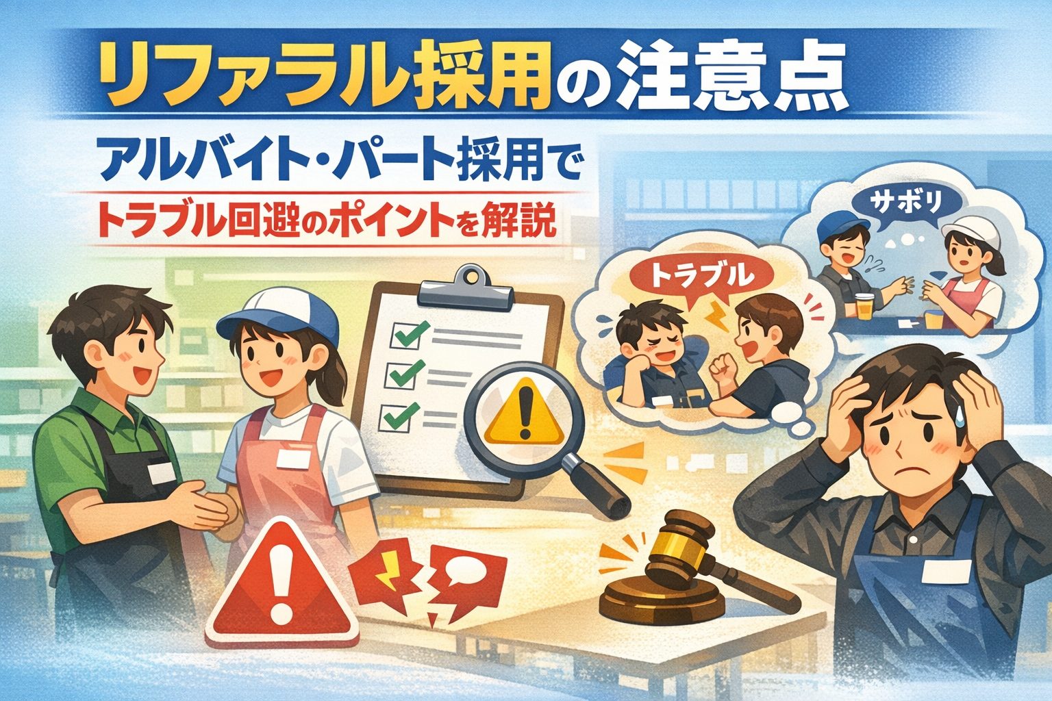 リファラル採用の注意点｜アルバイト・パート採用でトラブル回避のポイントを解説