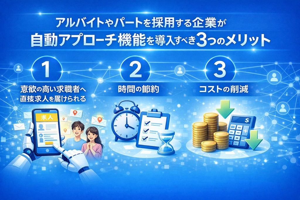 アルバイトやパートを採用している企業が自動アプローチ機能を導入すべき3つのメリット