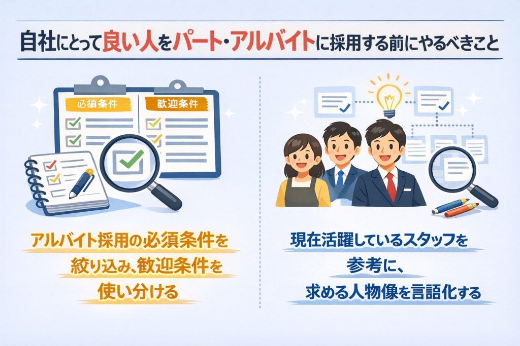 自社にとって良い人をパート・アルバイトに採用する前にやるべきこと