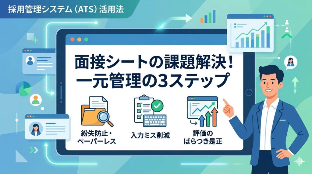 面接シートの紛失・入力ミス・評価のばらつきを解説!採用管理システムで一元管理する3つのステップ