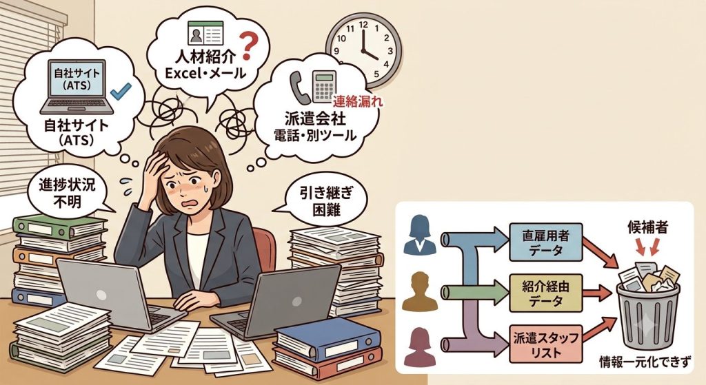 一元管理できずに困っている採用担当者