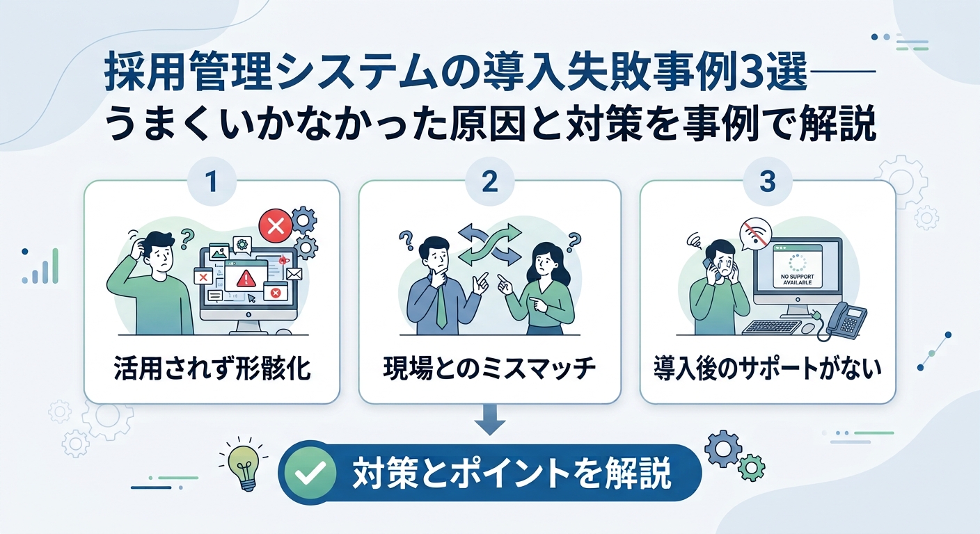 採用管理システムの導入失敗事例3選——うまくいかなかった原因と対策を事例で解説