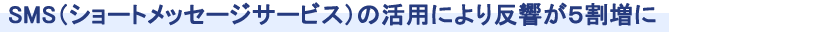 SMS（ショートメッセージサービス）の活用により反響が５割増に